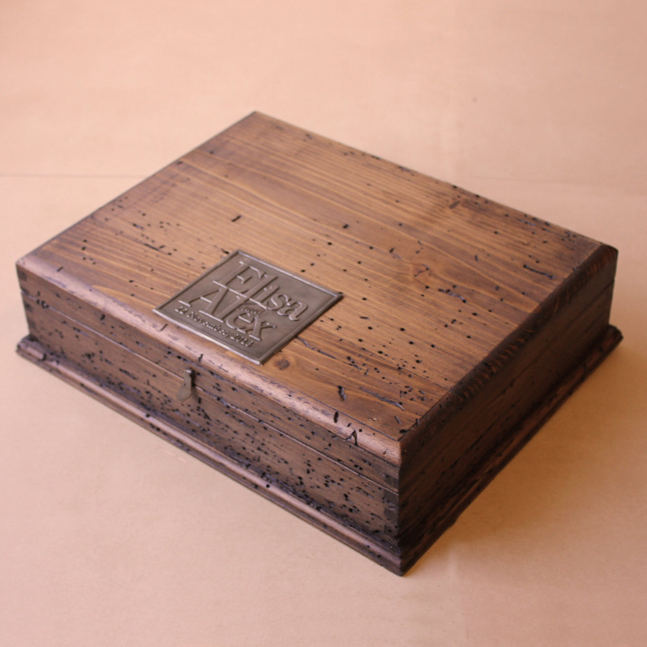 Rustic Wedding Guest Book with Rustic Wedding Keepsake Box. Coptic Binding - Deferichs