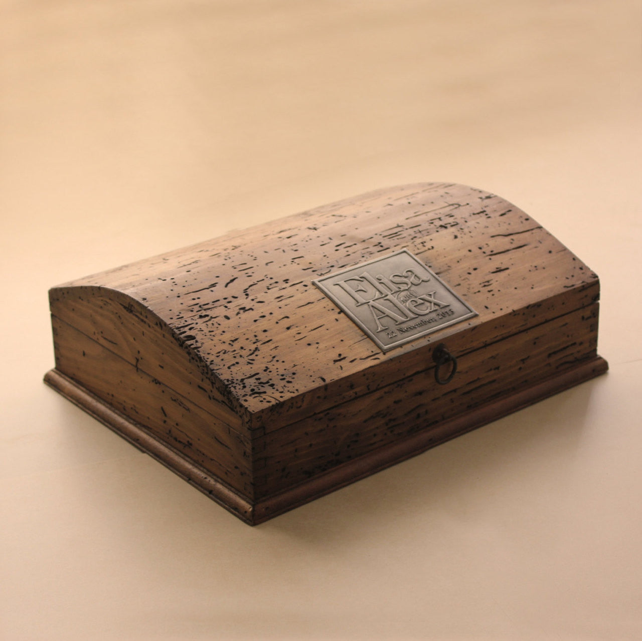 Rustic Wedding Guest Book with Rustic Wedding Keepsake Box (curved top).Coptic Binding - Deferichs