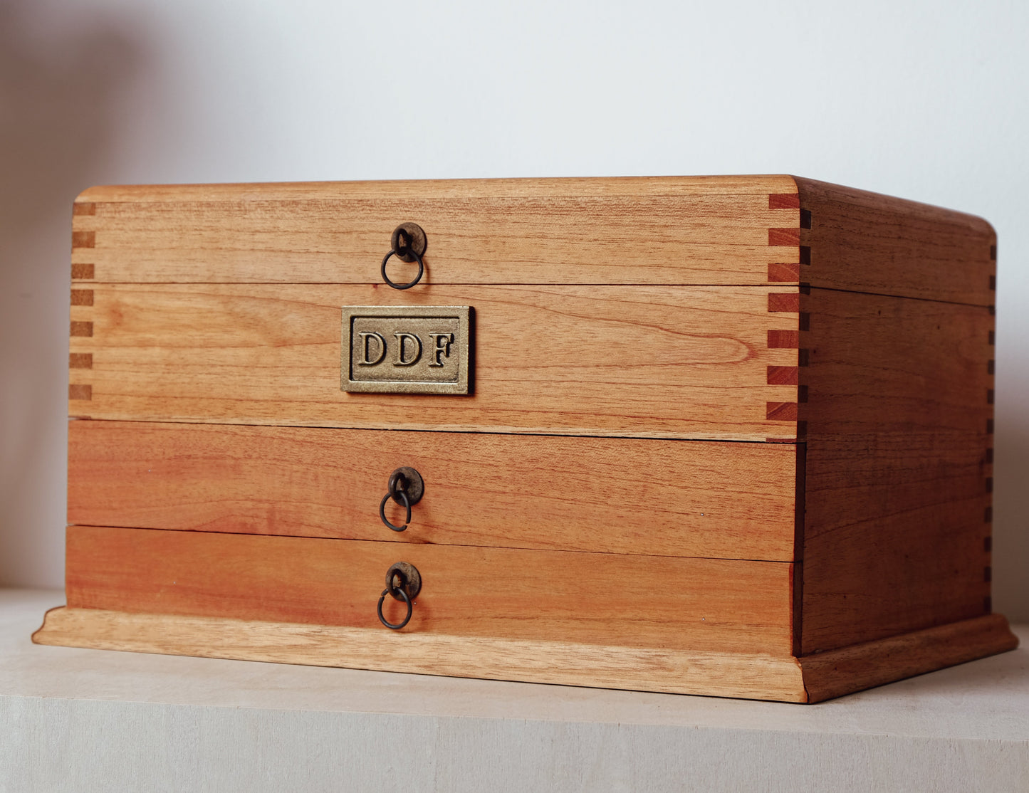 Personalized Cedar Wood Jewelry Box with double drawer - Deferichs