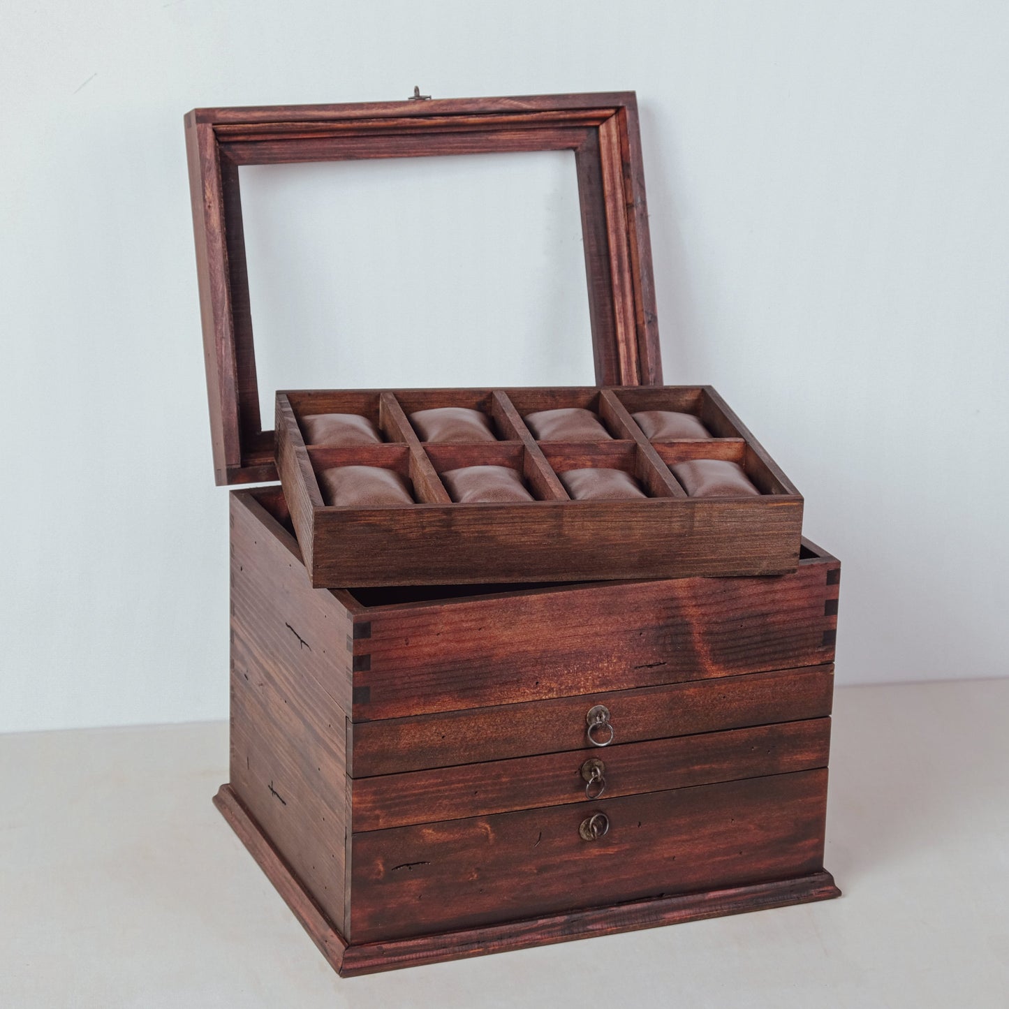 Three Drawer Watch Box for 16 Watches - Deferichs