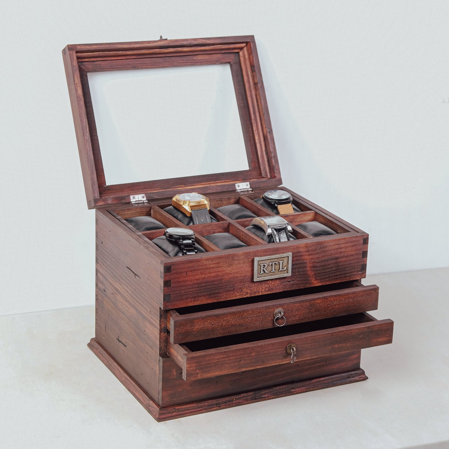 Three Drawer Watch Box for 16 Watches - Deferichs