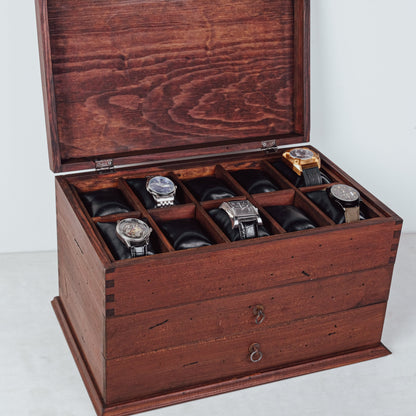 Watch Box for 20 Watches with Cufflink Drawer - Deferichs