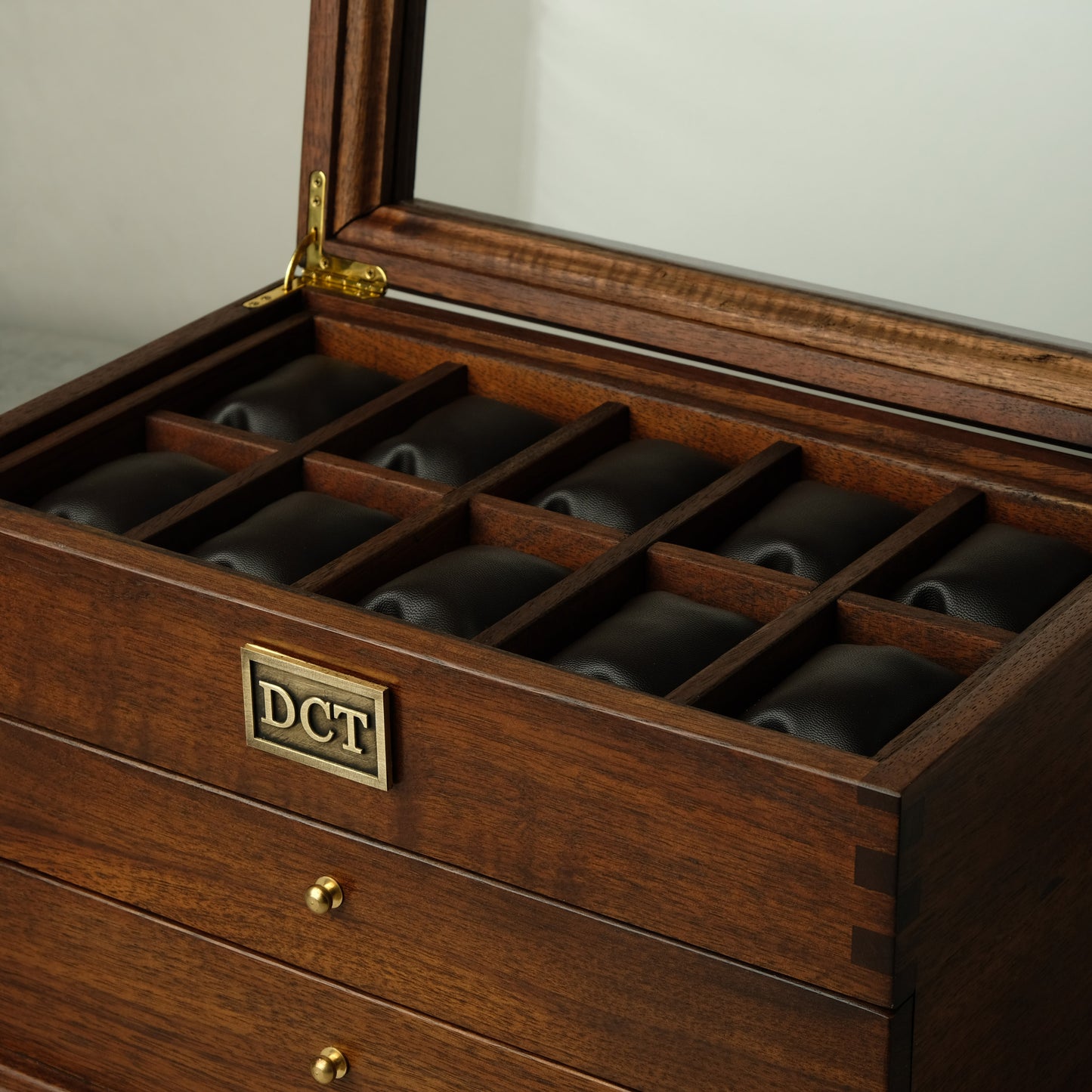 Premium Watch Box for 20 Watches with Cufflink Drawer | Hardwood