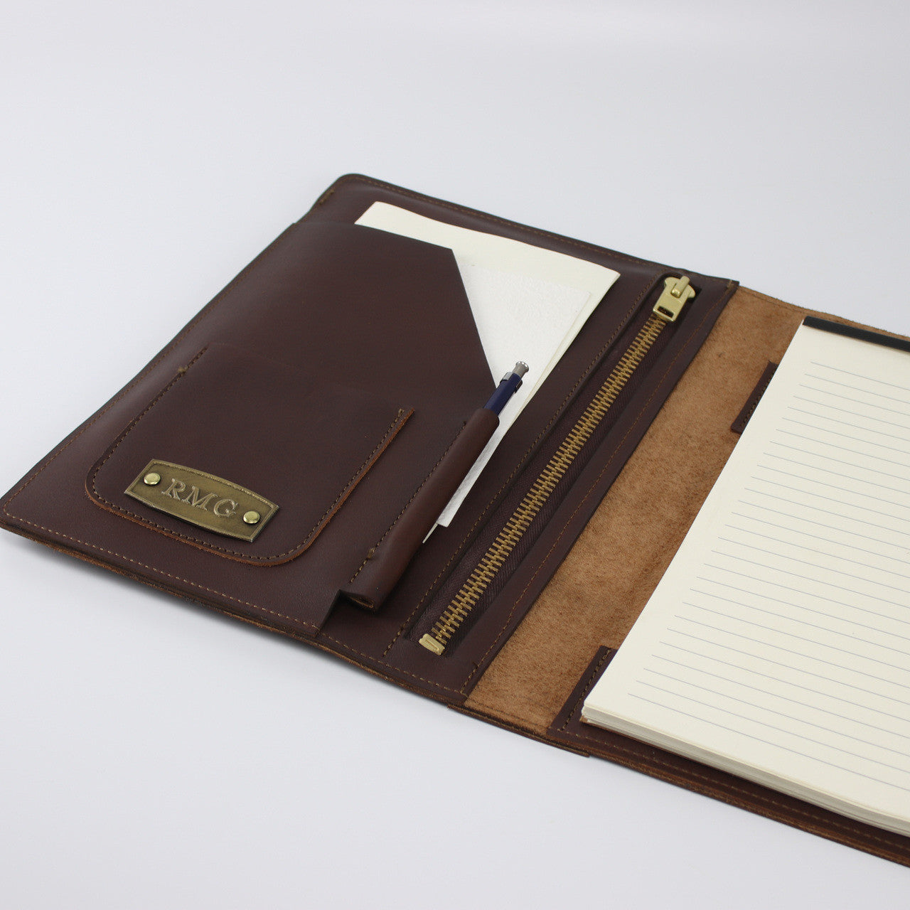 Leather Portfolio with Zipper Pocket - Deferichs