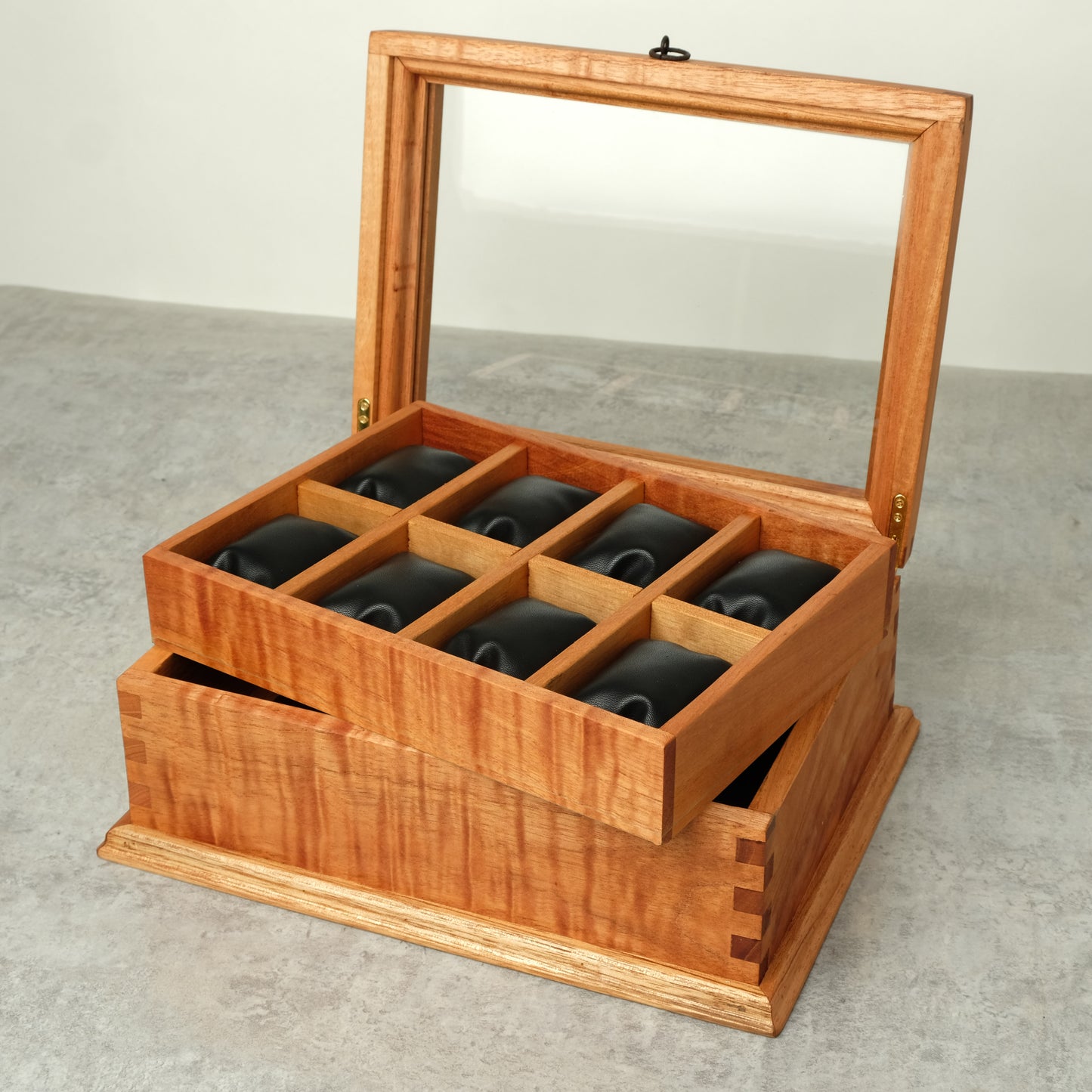 Watch Box for 8 Watches with Secret Compartment - Cedar Wood.