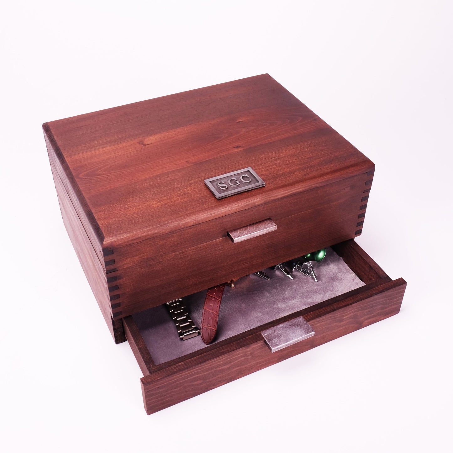 Watch Box for 8 watches in Dark Walnut Finish - Deferichs