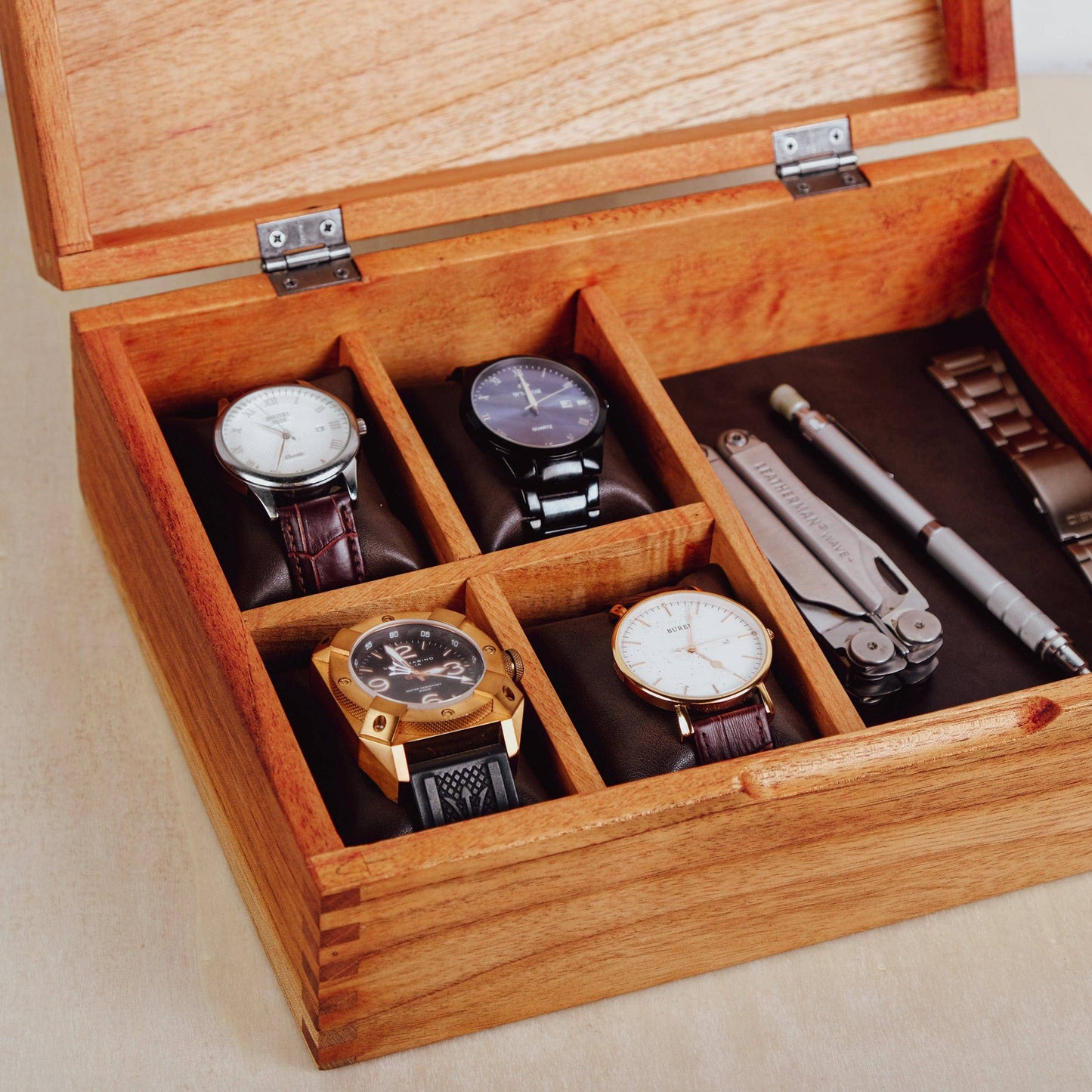 Modern Watch Box Organizer - Solid Cedar Wood - Deferichs