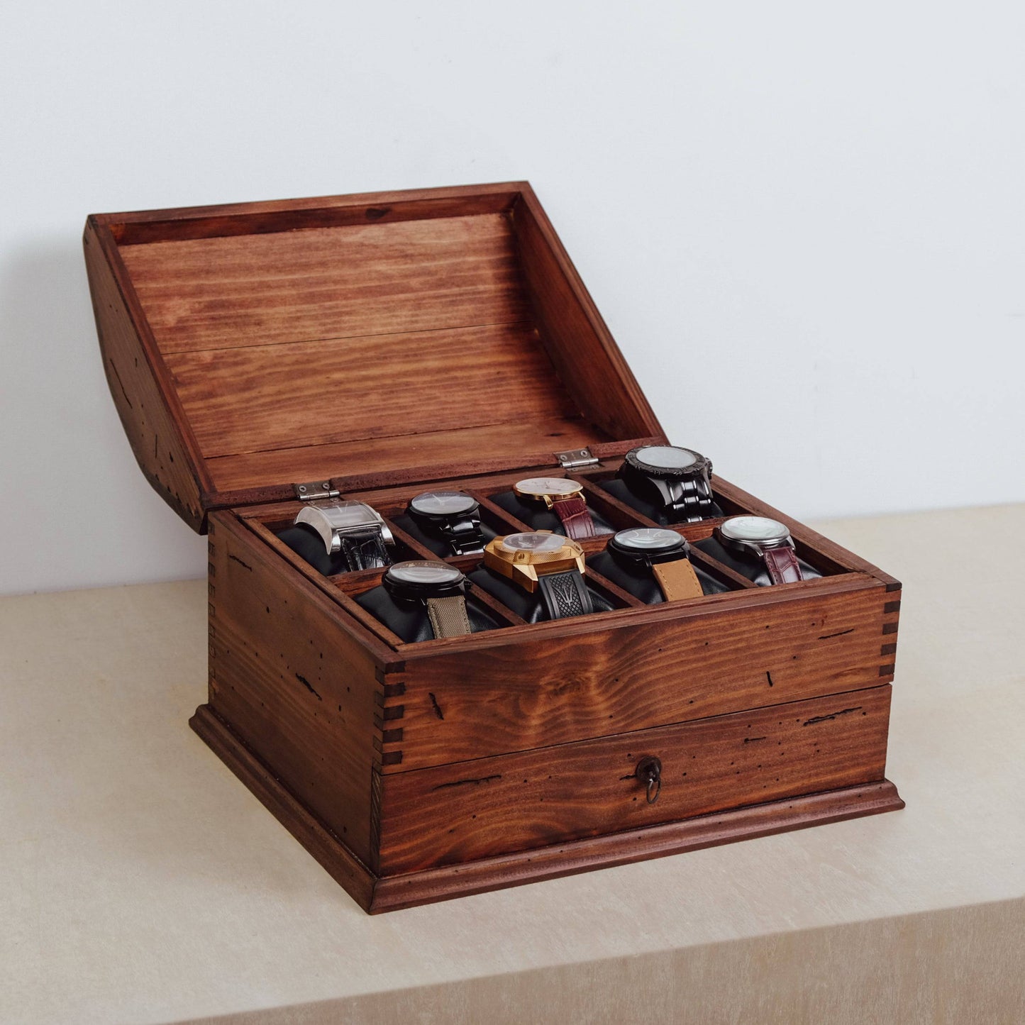 Curved Watch Box No.8 with Drawer - Deferichs