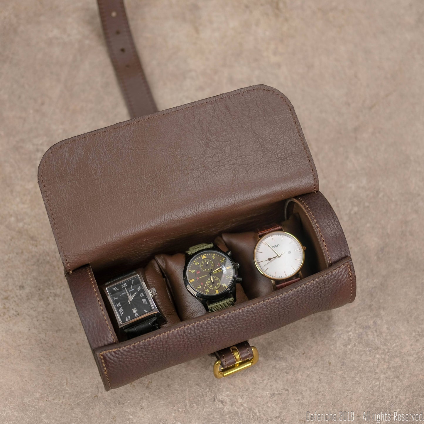 Leather Watch Case Roll for Travel. - Deferichs