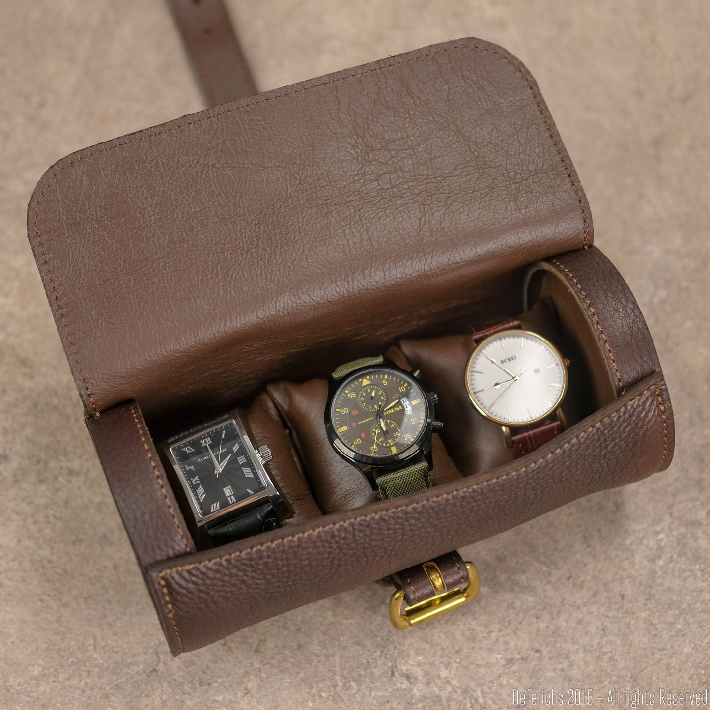 Leather Watch Case Roll for Travel. - Deferichs