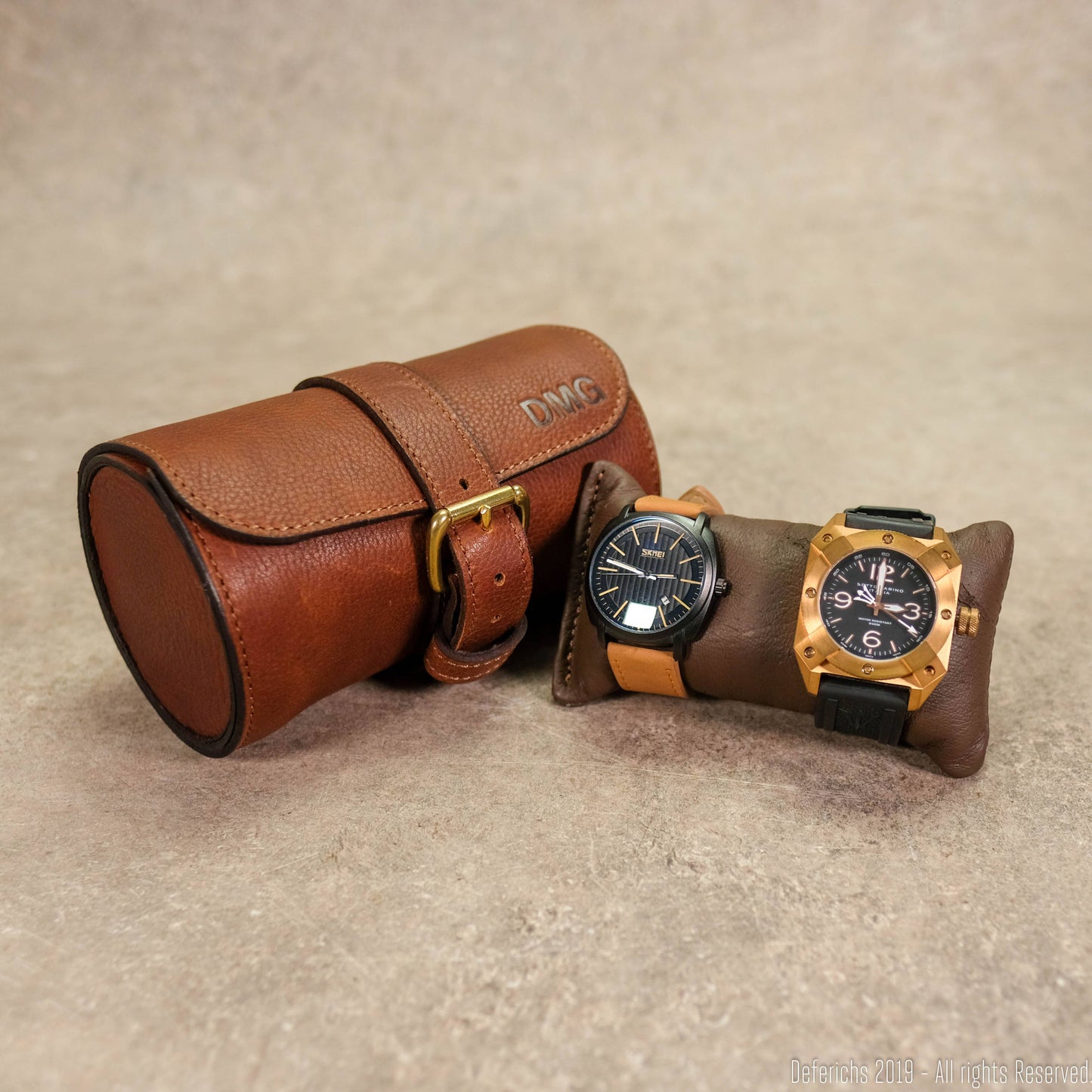 Leather Watch Roll for 2 Watches - Deferichs