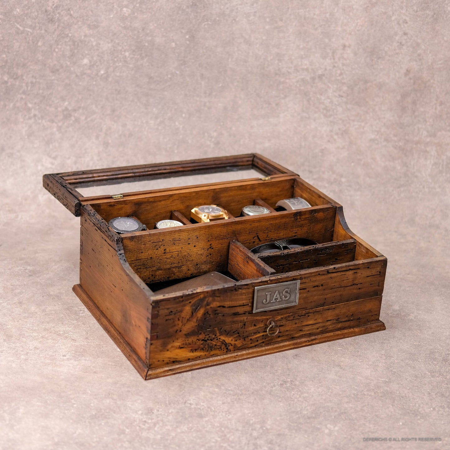 Watch Box Valet with Drawer for 5 Watches - Deferichs