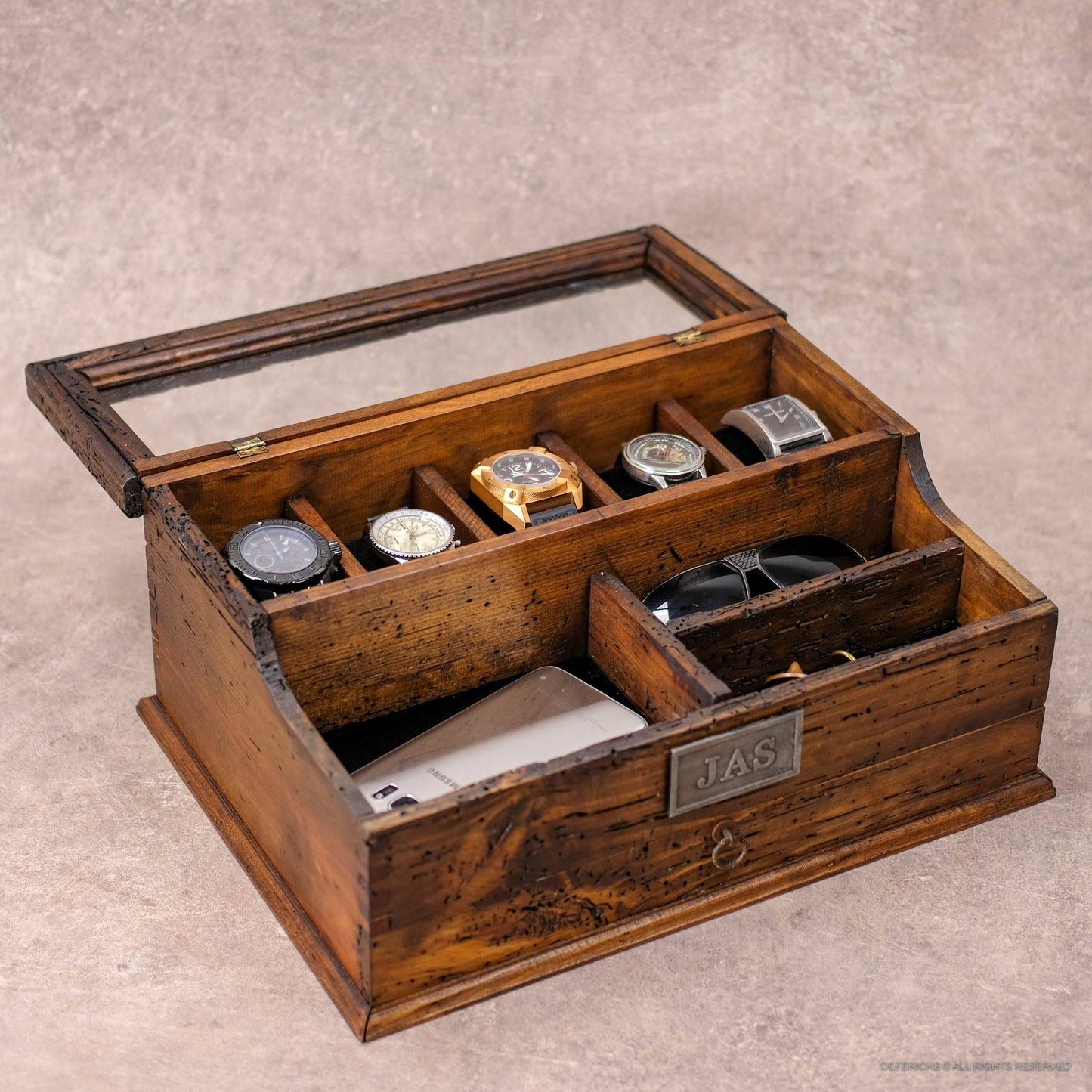 Watch Box Valet with Drawer for 5 Watches - Deferichs