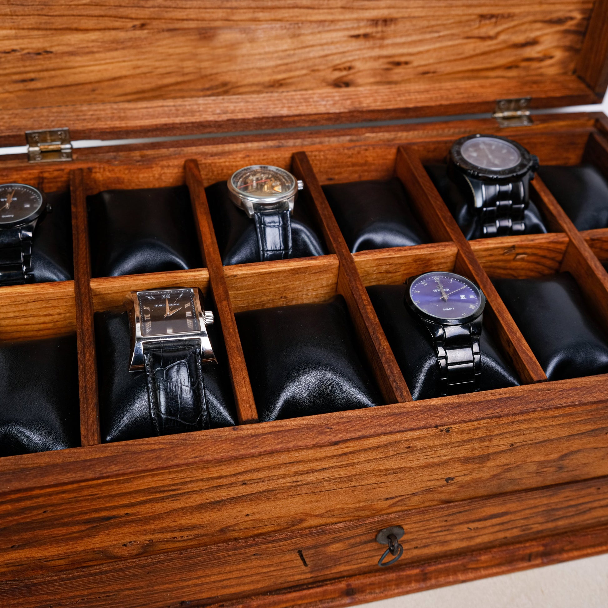Personalized Watch Box - Holds 10 Watches, Watch Case, Watch Organizer,  Watch Storage, Engraved, Monogram, Custom Designs