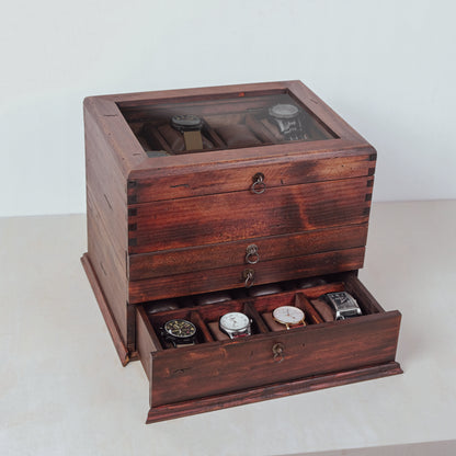 Three Drawer Watch Box for 16 Watches - Deferichs