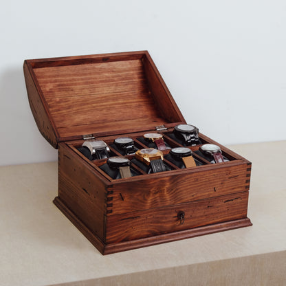 Curved Watch Box for 8 Watches with Drawer - Deferichs