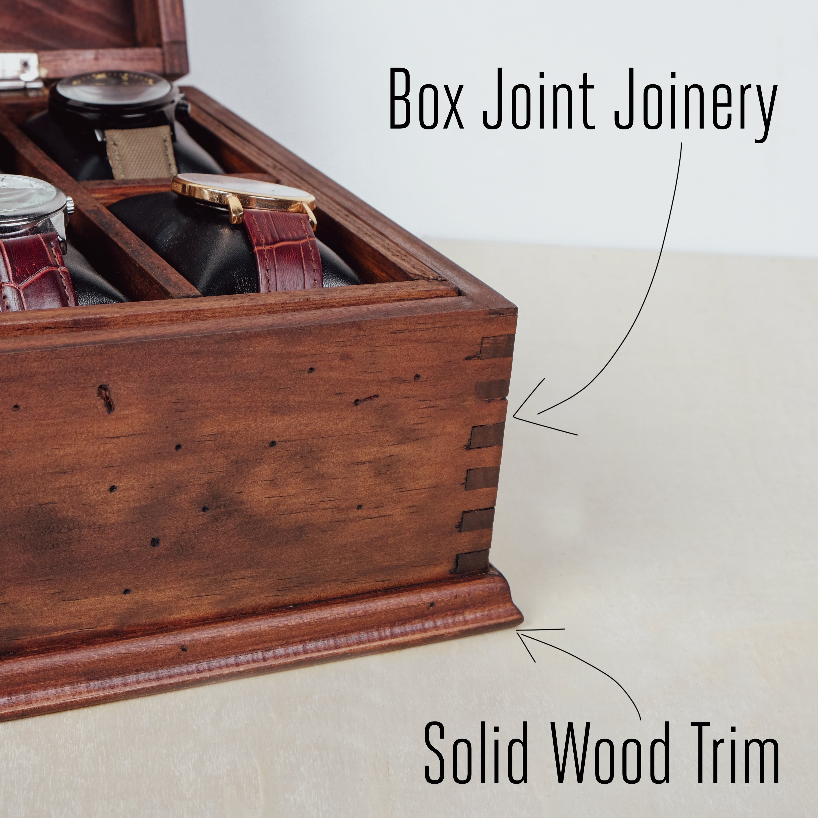 Watch box for buying men/personalized men's gift/storage box/handmade gift/8 compartments