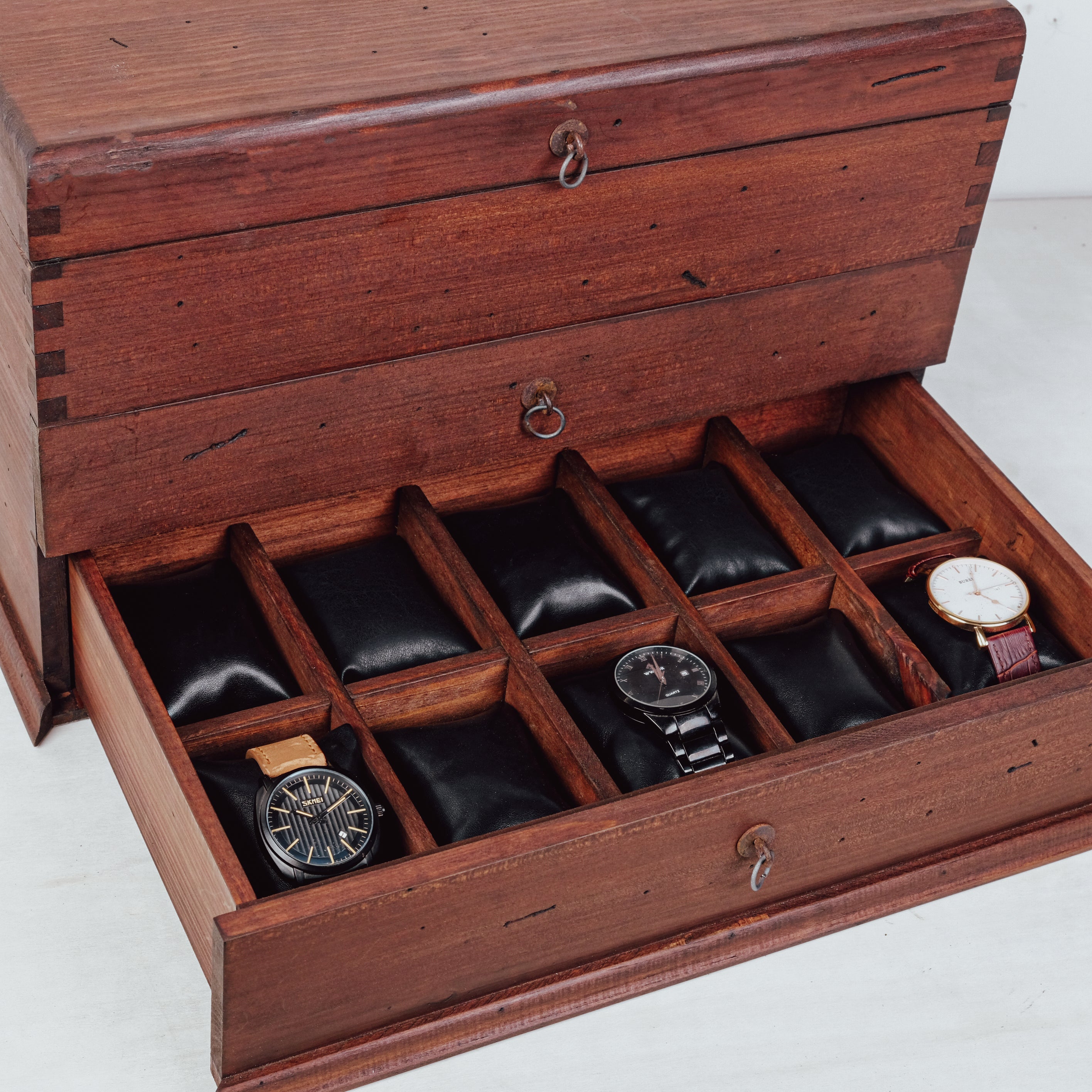 Watch Box for 20 Watches with Cufflink Drawer | Deferichs