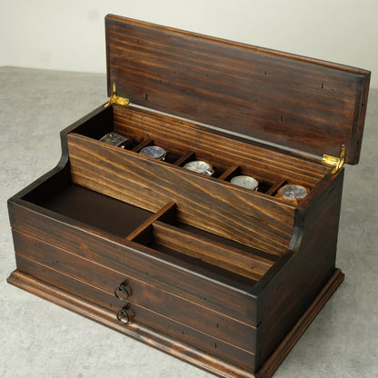 Watch Box Valet Box with Double Drawer N.5