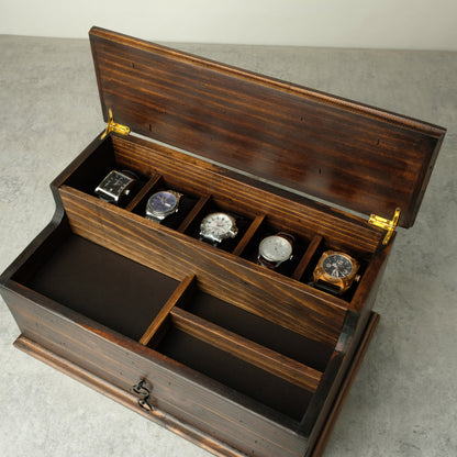 Watch Box Valet Box with Double Drawer N.5