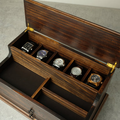 Watch Box Valet Box with Double Drawer N.5