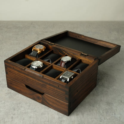 Men's Watch Box Storage Box for 8 Watches with Drawer