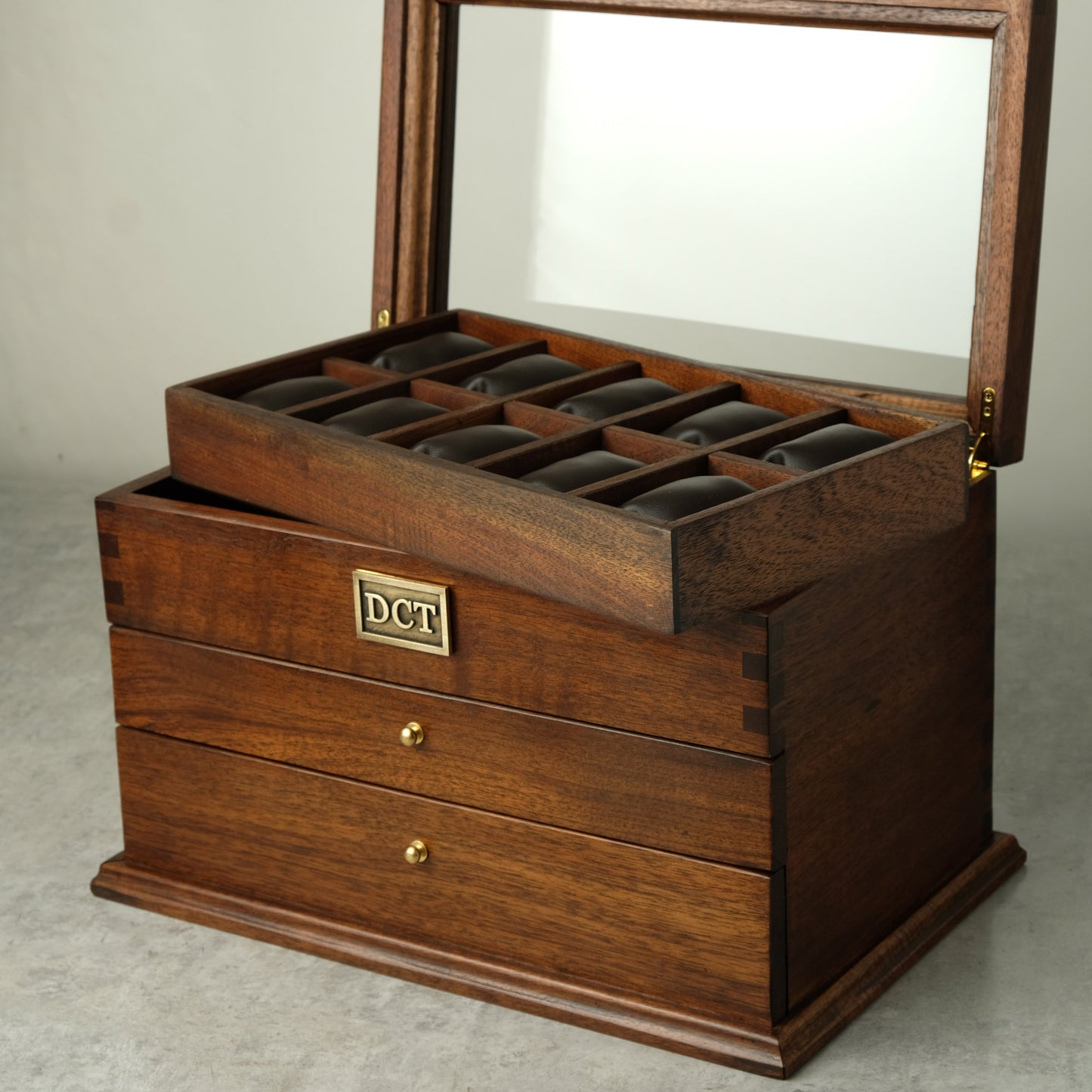 Premium Watch Box for 20 Watches with Cufflink Drawer | Hardwood - Deferichs