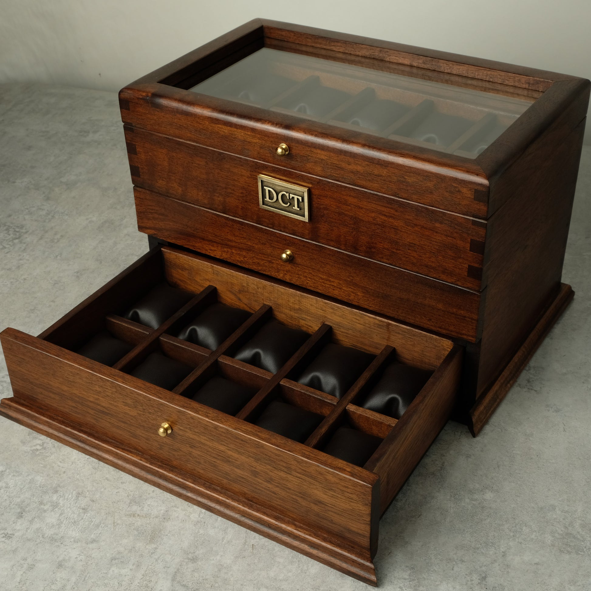 Premium Watch Box for 20 Watches with Cufflink Drawer | Hardwood - Deferichs