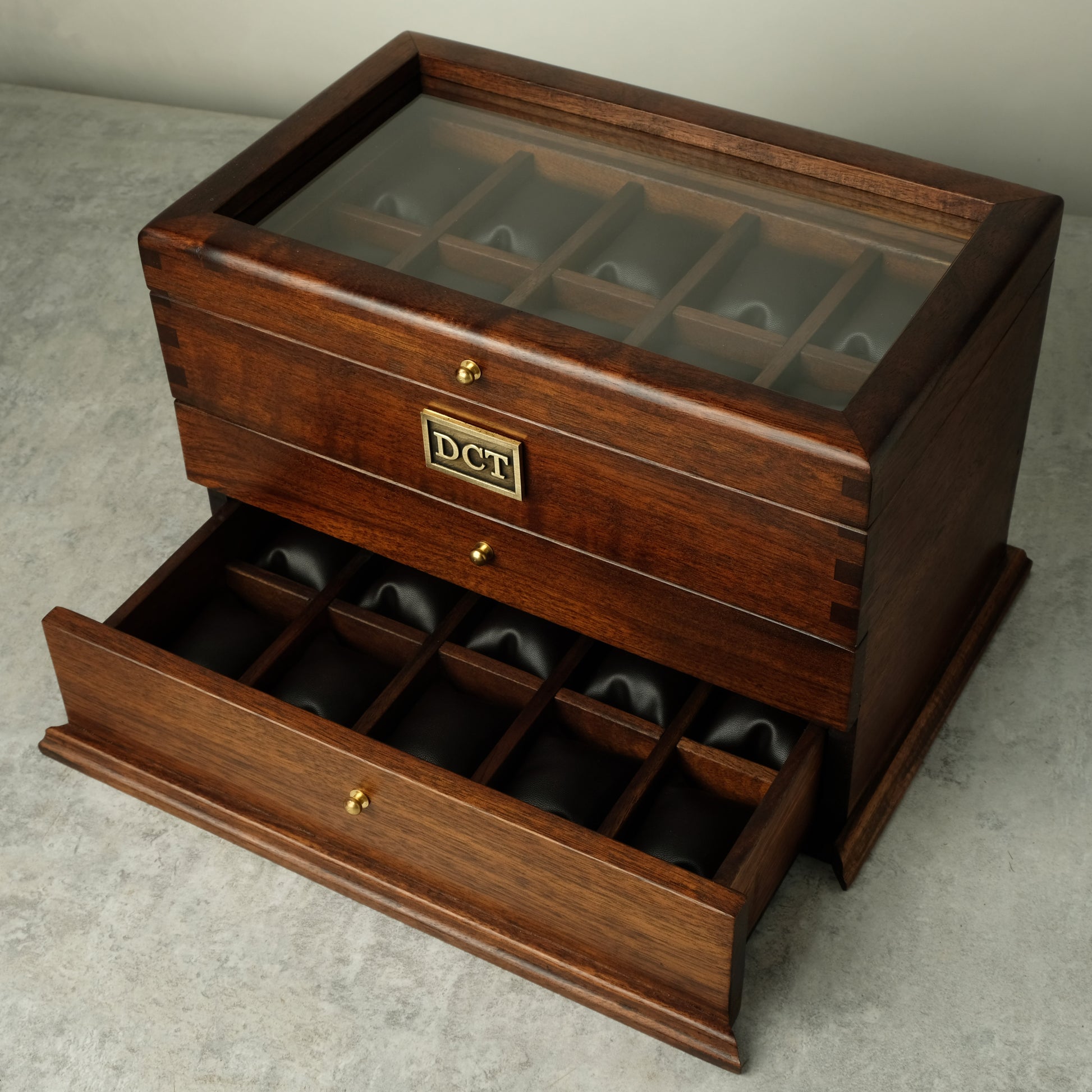 Premium Watch Box for 20 Watches with Cufflink Drawer | Hardwood - Deferichs