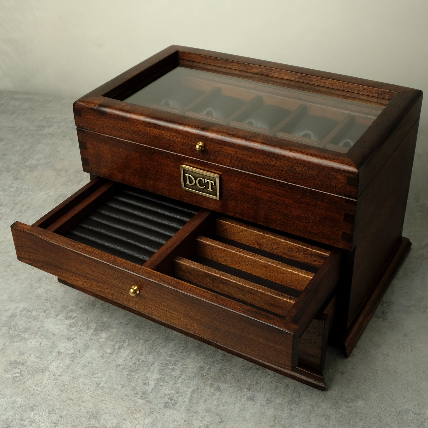 Premium Watch Box for 20 Watches with Cufflink Drawer | Hardwood - Deferichs