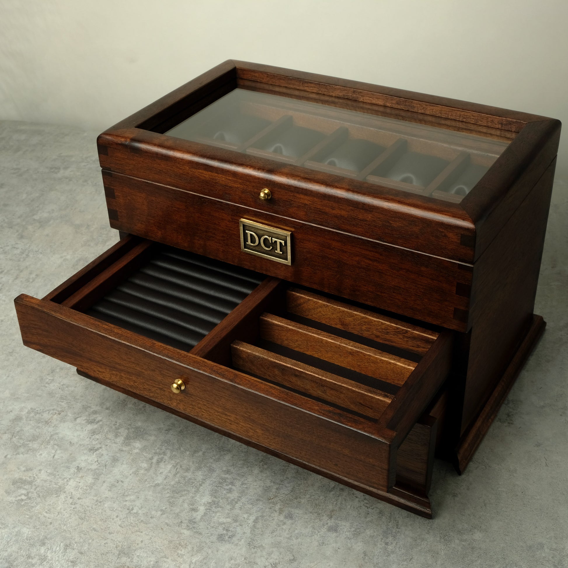 Premium Watch Box for 20 Watches with Cufflink Drawer | Hardwood - Deferichs