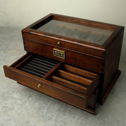 Premium Watch Box for 20 Watches with Cufflink Drawer | Hardwood - Deferichs
