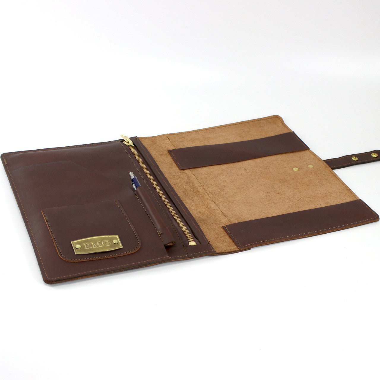 Leather Portfolio with Zipper Pocket - Deferichs