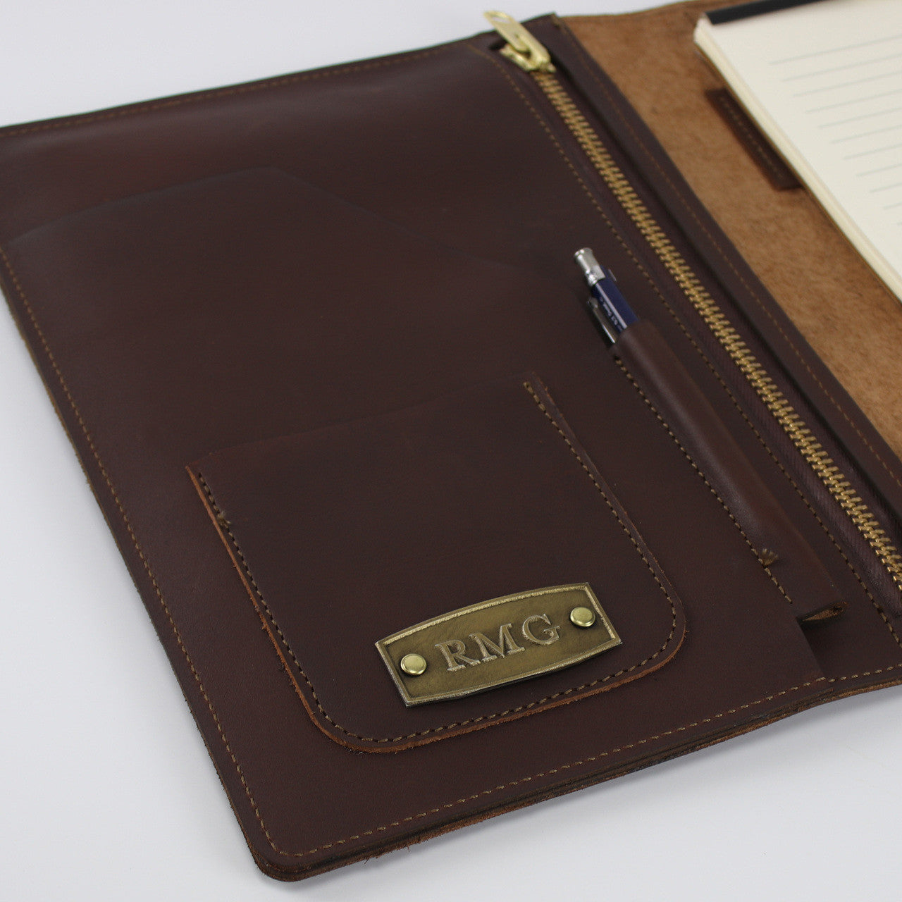 Leather Portfolio with Zipper Pocket - Deferichs