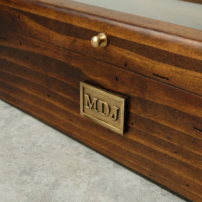 Watch Box for 10 Watches with Secret Compartment - Brass - Modern