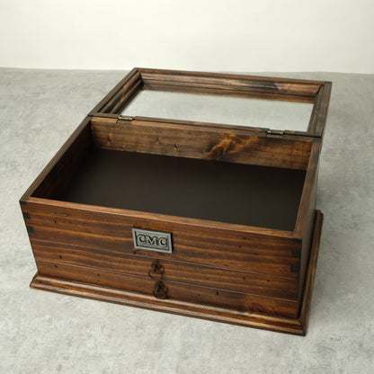 Watch Box for 10 Watches with Double Storage Drawer
