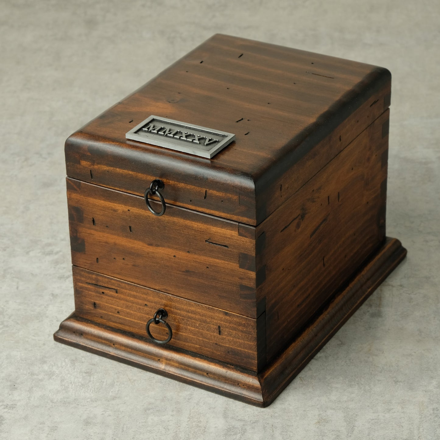 Watch Box for 4 Watches with Cufflink/Ring Holder Drawer