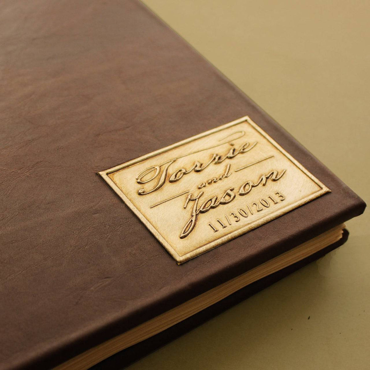 Vintage Wedding Guest Book - 100% Genuine Leather - Coptic Binding - Customizable - Deferichs