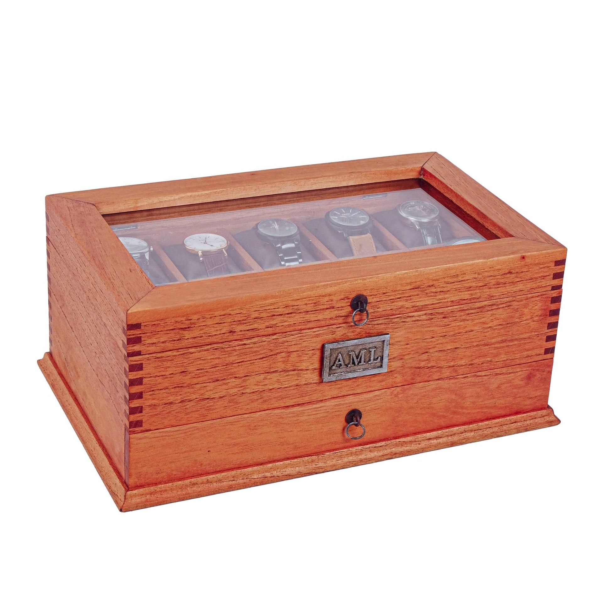 Cedar Watch Box for 10 Watches with a Drawer