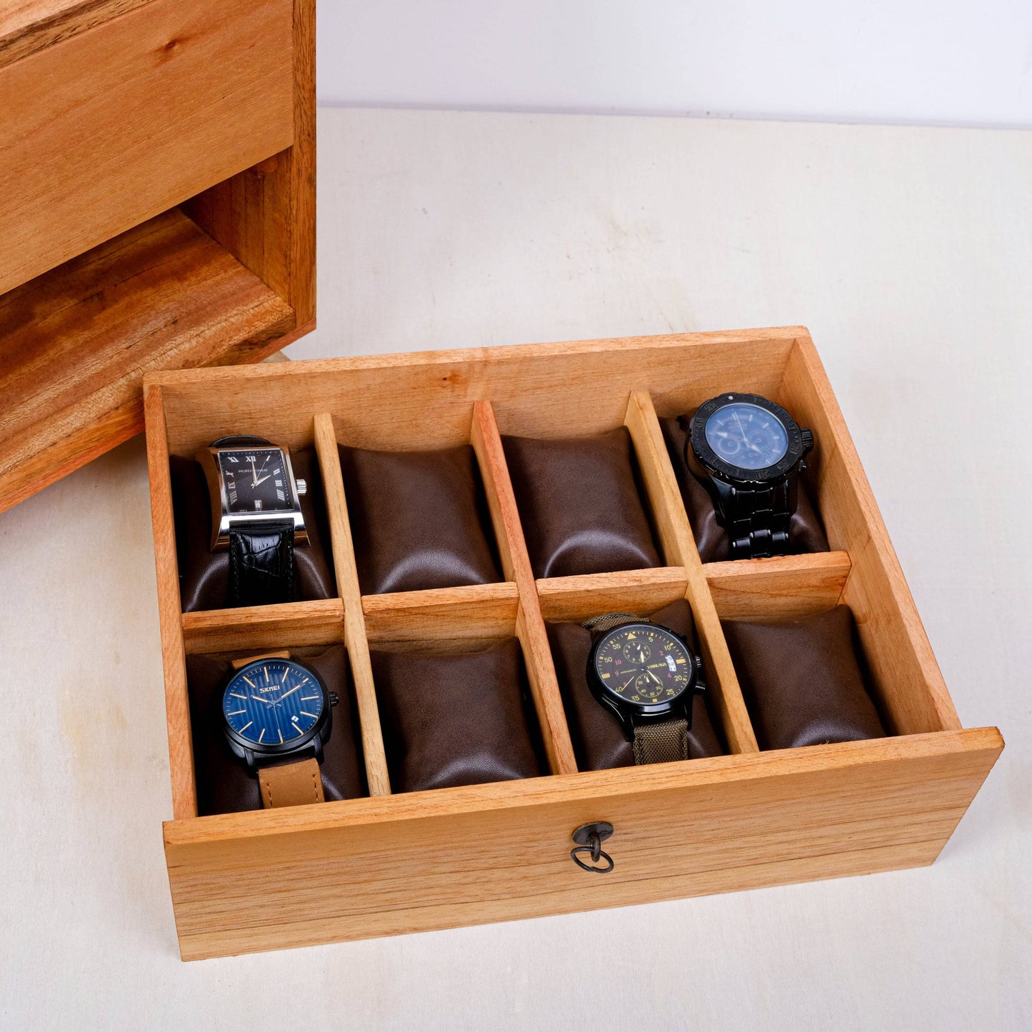 Watch Box for 16 Watches Mid Century Style Cedar Wood - Deferichs