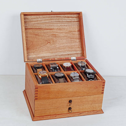 Watch Box with Two Drawers for 8 Watches Cedar Wood - Deferichs