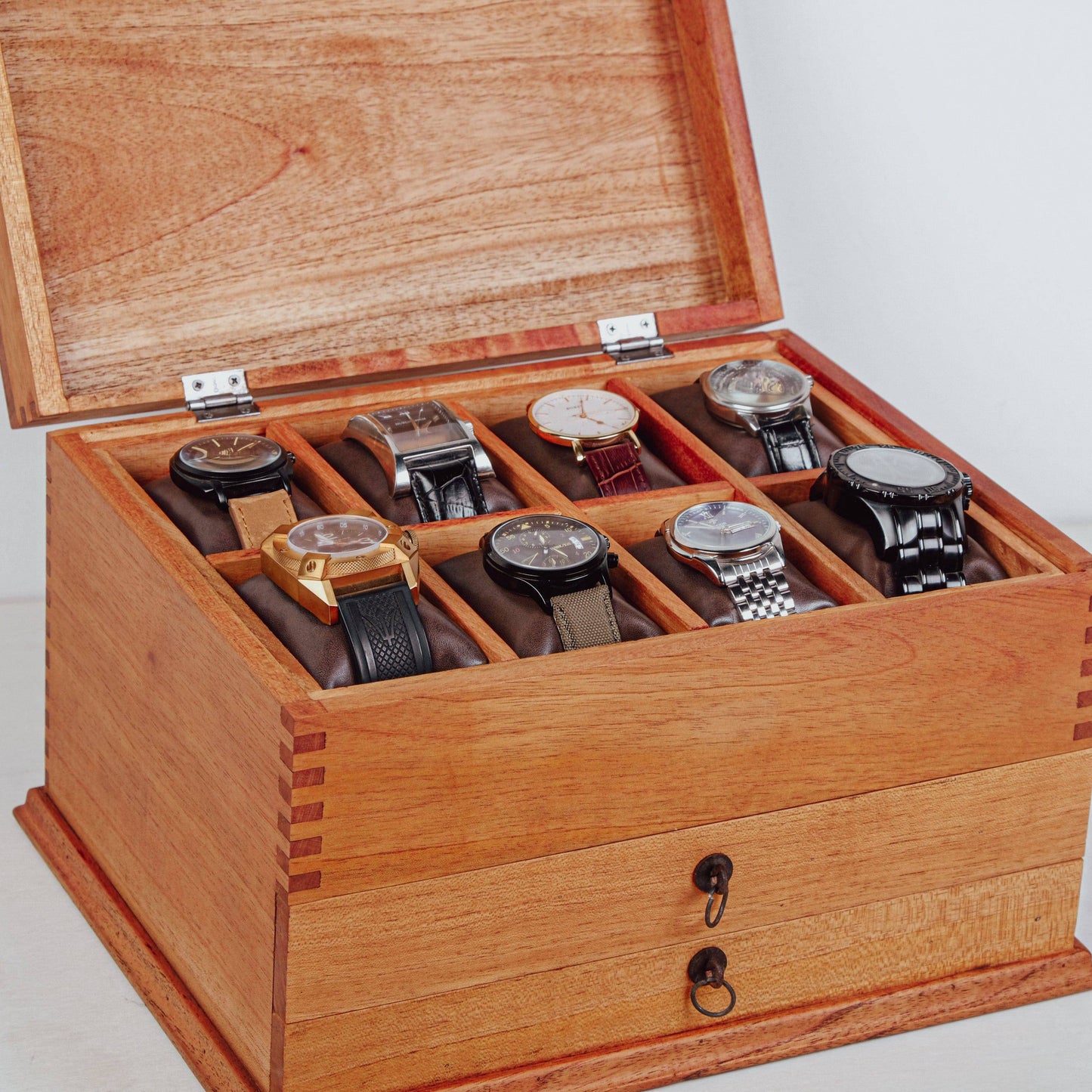 Watch Box with Two Drawers for 8 Watches Cedar Wood - Deferichs