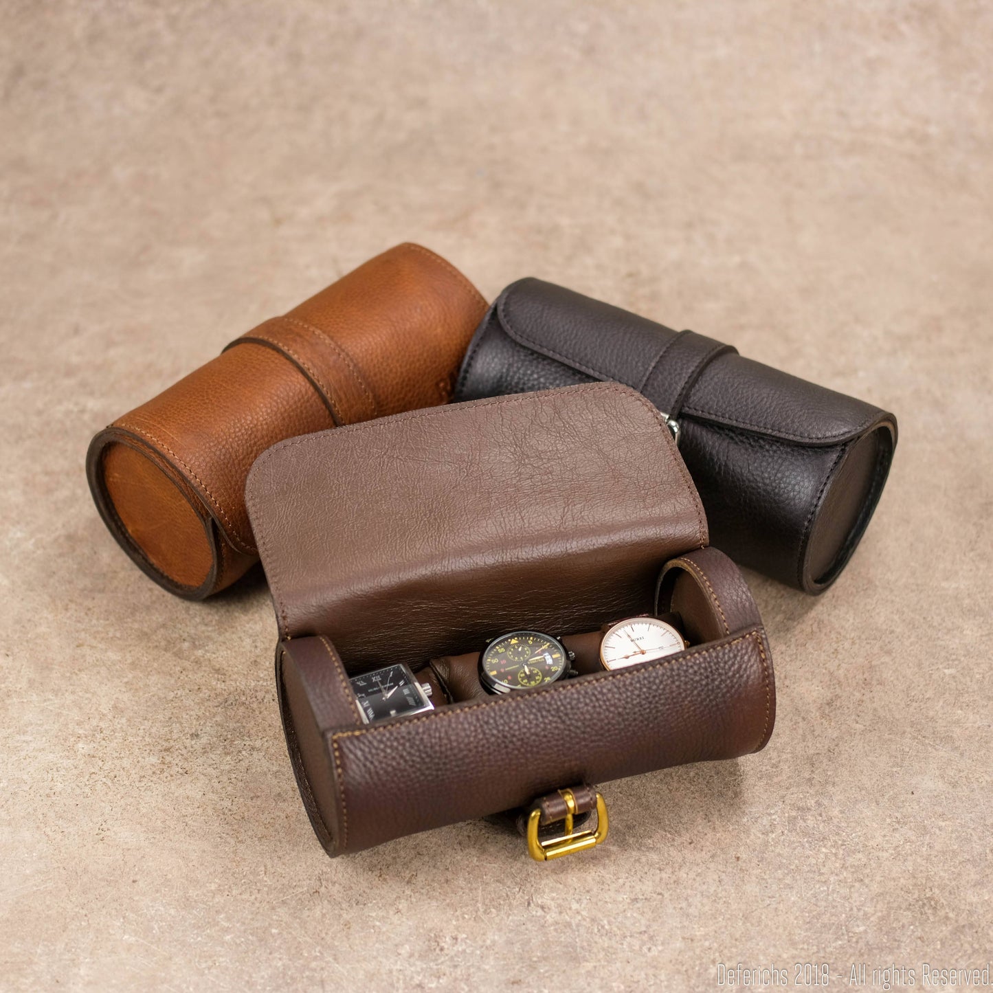 Leather Watch Case Roll for Travel. - Deferichs