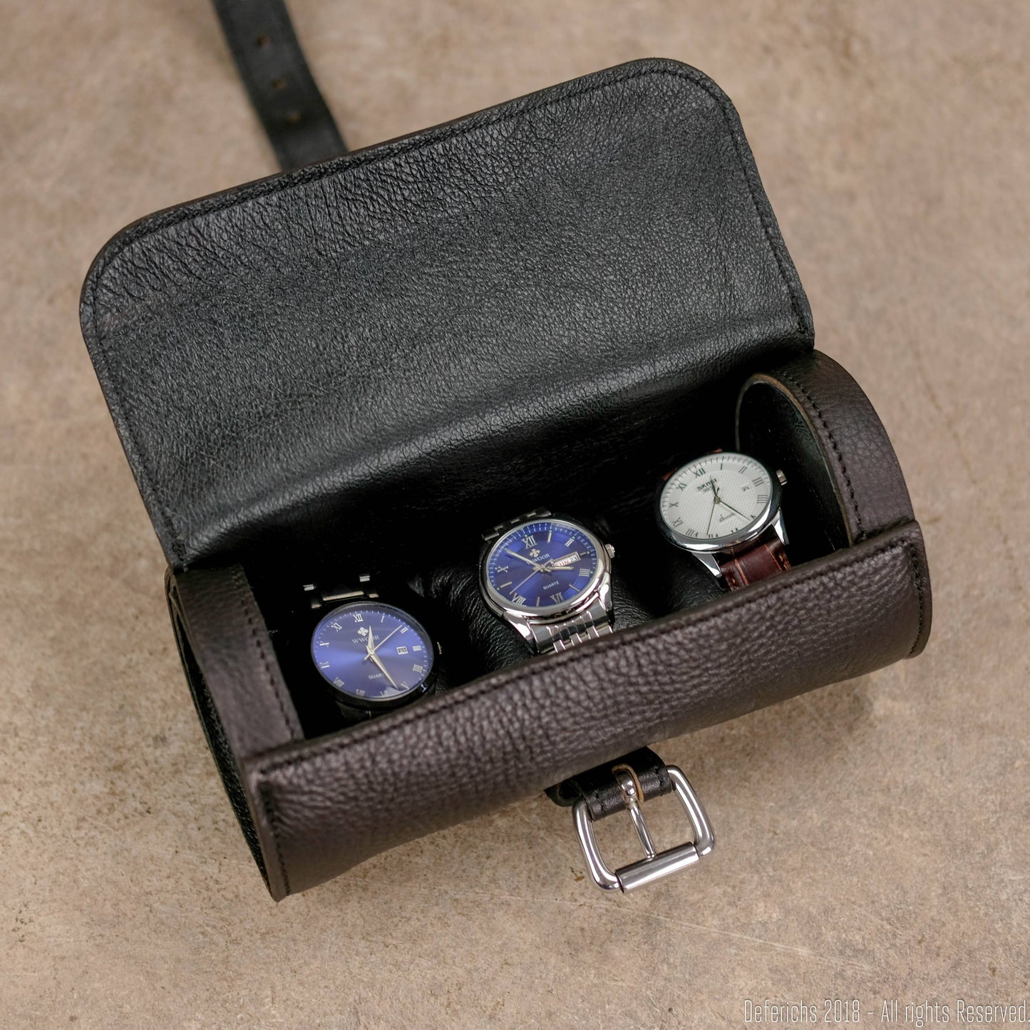 Leather Watch Case Roll for Travel. - Deferichs