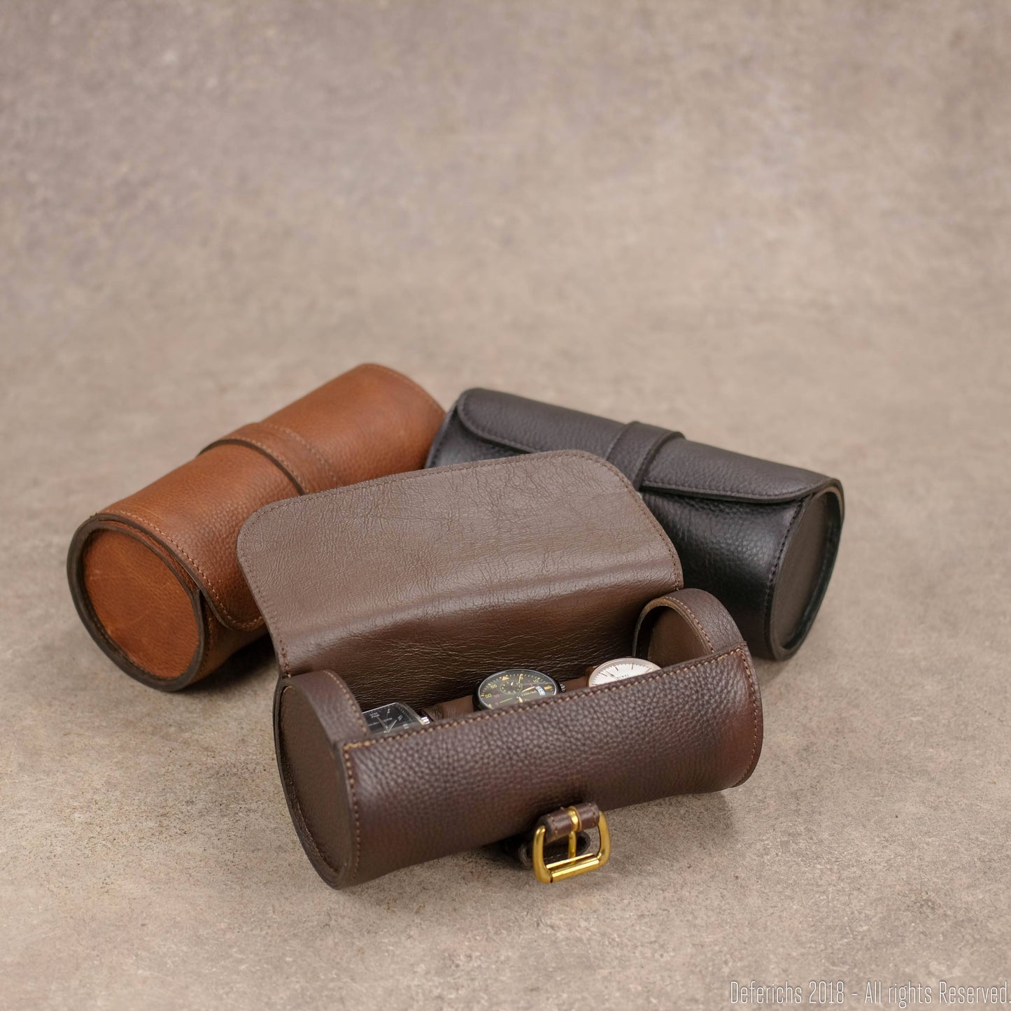 Leather Watch Case Roll for Travel. - Deferichs