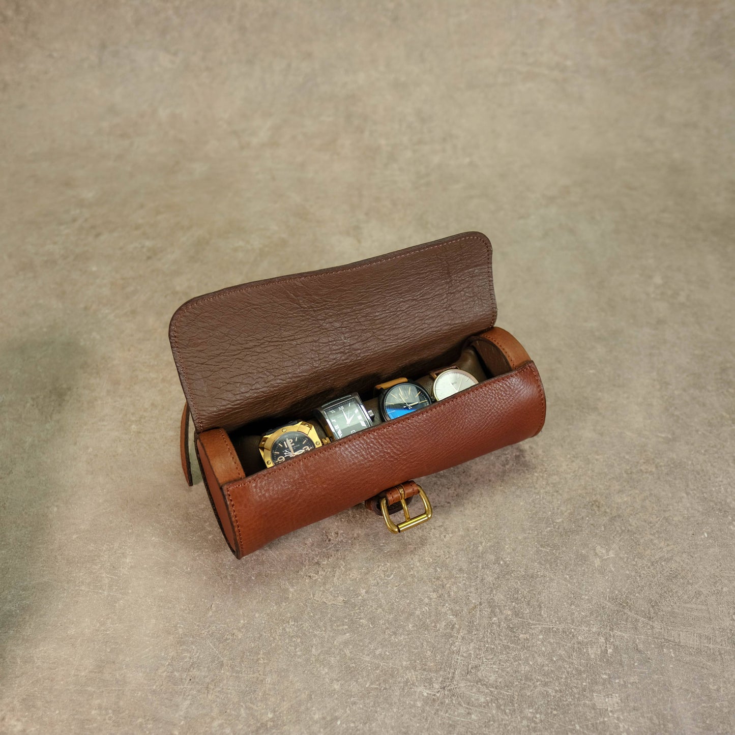 Leather Watch Roll for 4 Watches - Deferichs