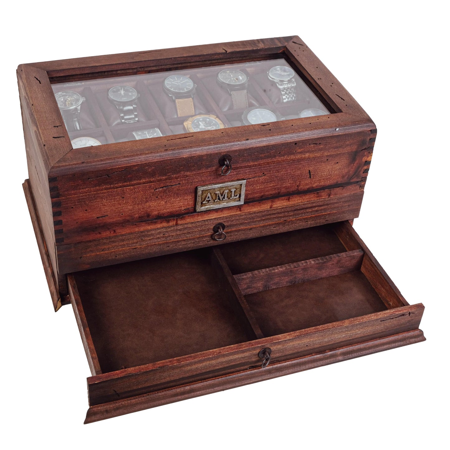 Watch Box for 10 Watches with Double Storage Drawer- Deferichs