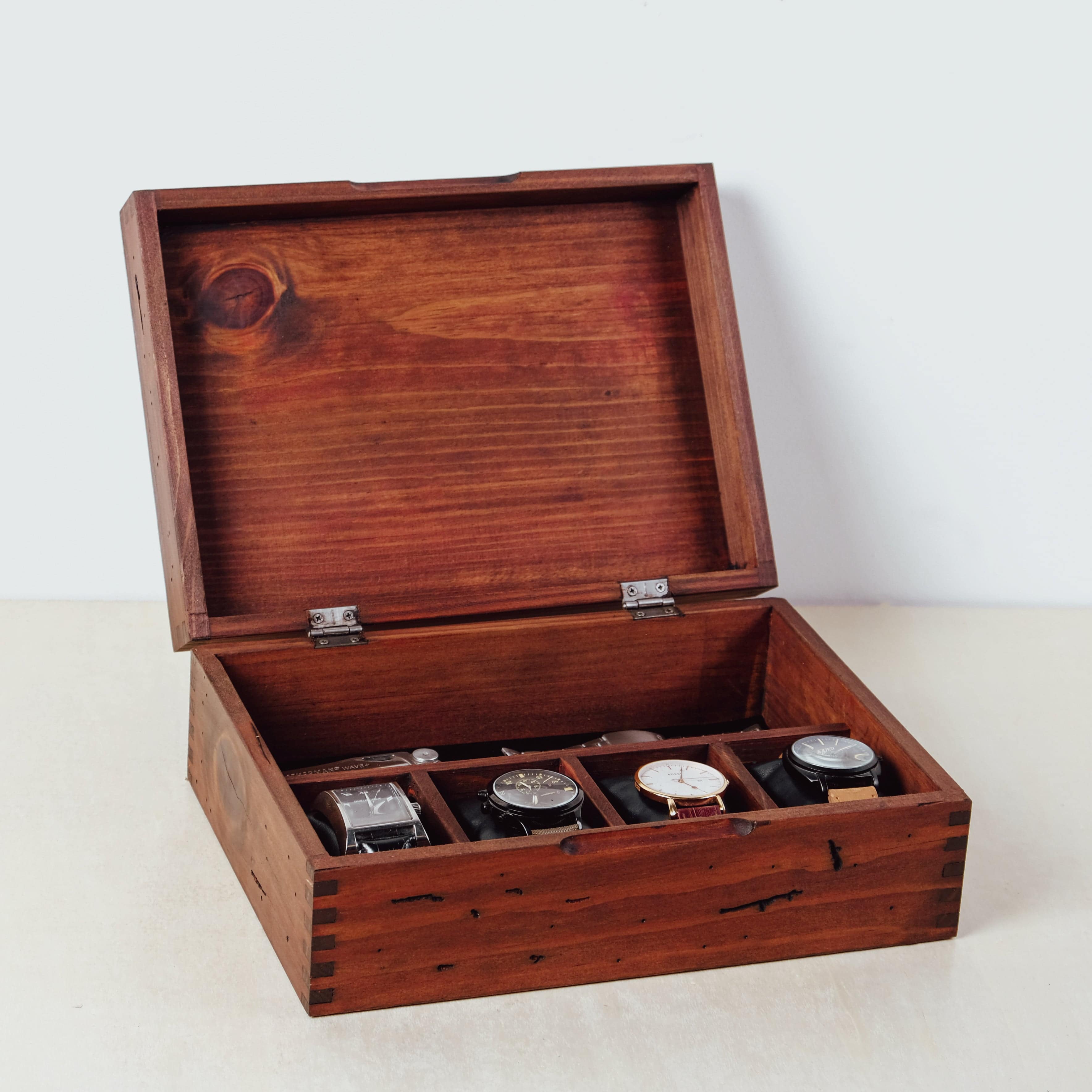 Men s Watch Box Organizer for 4 Watches Deferichs