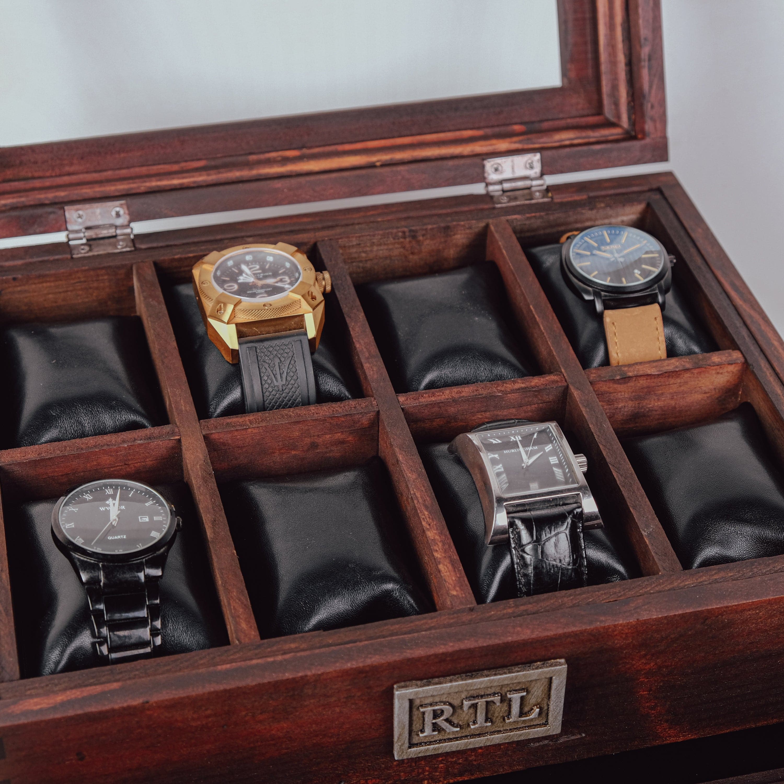20 Watch Box In Burlwood Classic Time Piece Chest Tech Swiss