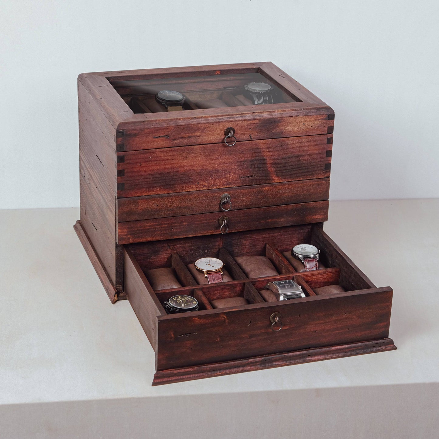 Three Drawer Watch Box for 16 Watches - Deferichs